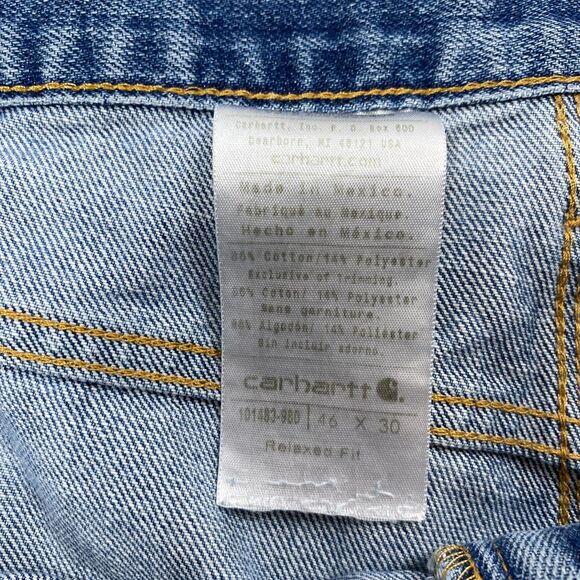 Carhartt Jeans Men's Relaxed Holter Medium Wash Denim Workwear Jeans Size 46x30 - Picture 5 of 7